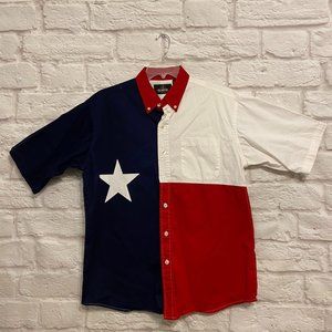 REDHEAD Mens TEXAS SHIRT Size Large Star Cotton Short Sleeves Pocket Mens